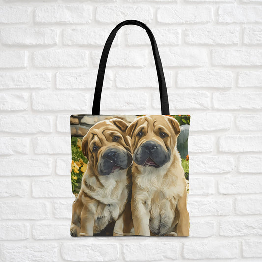 Chinese Shar-Pei Tote Bag | Dog Lover Gift | Durable Reusable Bag with Shar-Pei Dog Art
