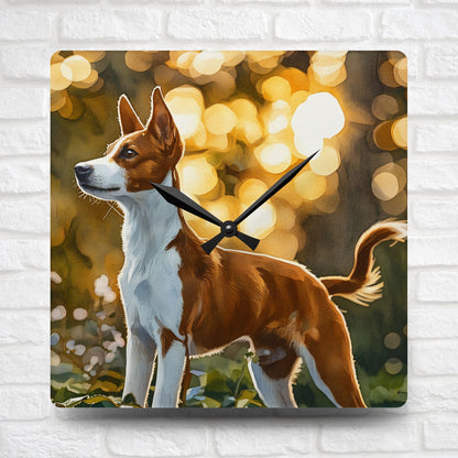Basenji Wall Clock | Elegant Barkless Dog Gift | Decorative Acrylic Clock