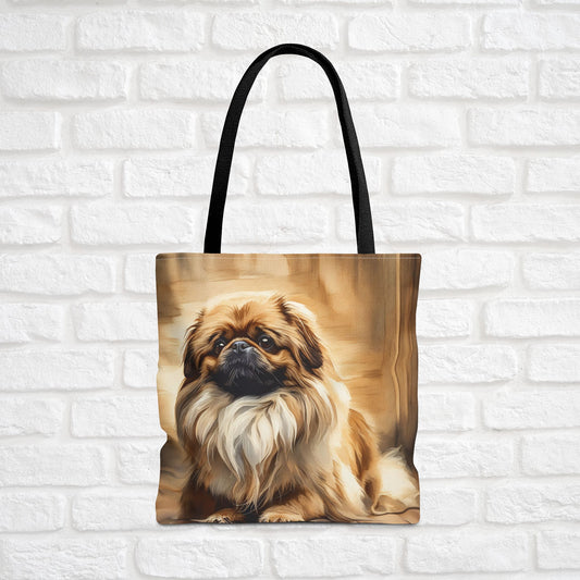 Pekingese Tote Bag – Royal Dog Lover Gift – Watercolor Pekingese Art