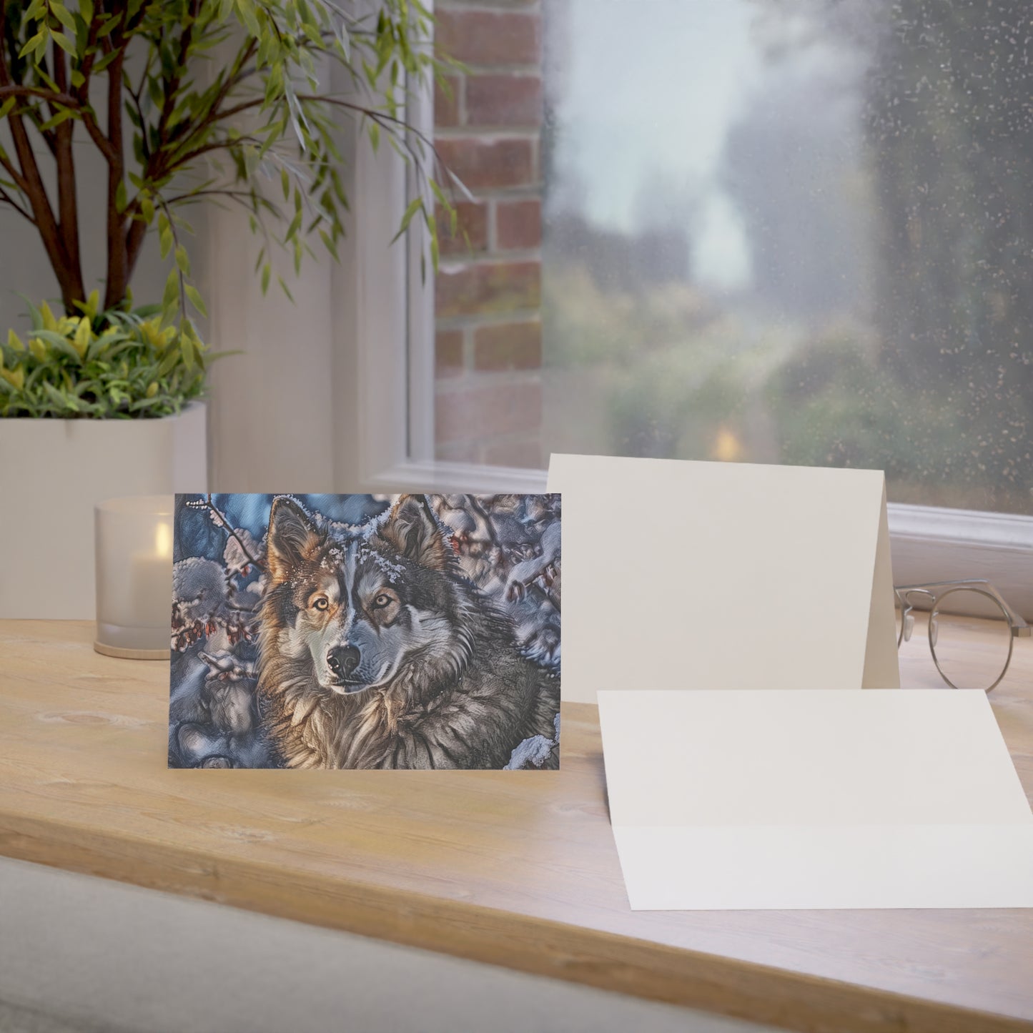 Alaskan Malamute Greeting Cards | Set of 10, 30, or 50 | Oil Painting Dog Art with Envelopes