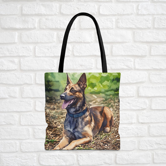 Belgian Malinois Tote Bag | Dog Lover Gift | Stylish Reusable Bag with Belgian Malinois Art