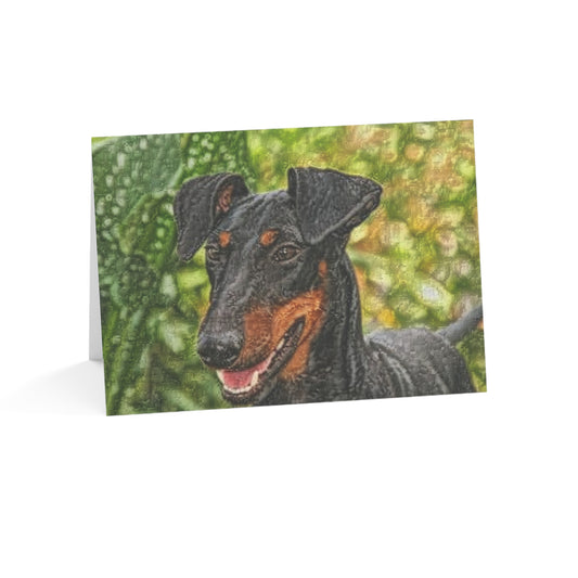 Manchester Terrier Greeting Cards – Bold Dog Lover Stationery – Custom Terrier Photo Art