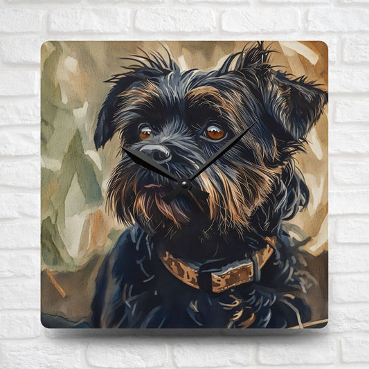 Affenpinscher Wall Clock | Funny Little Dog Lover Gift | Watercolor Dog Art Home Décor