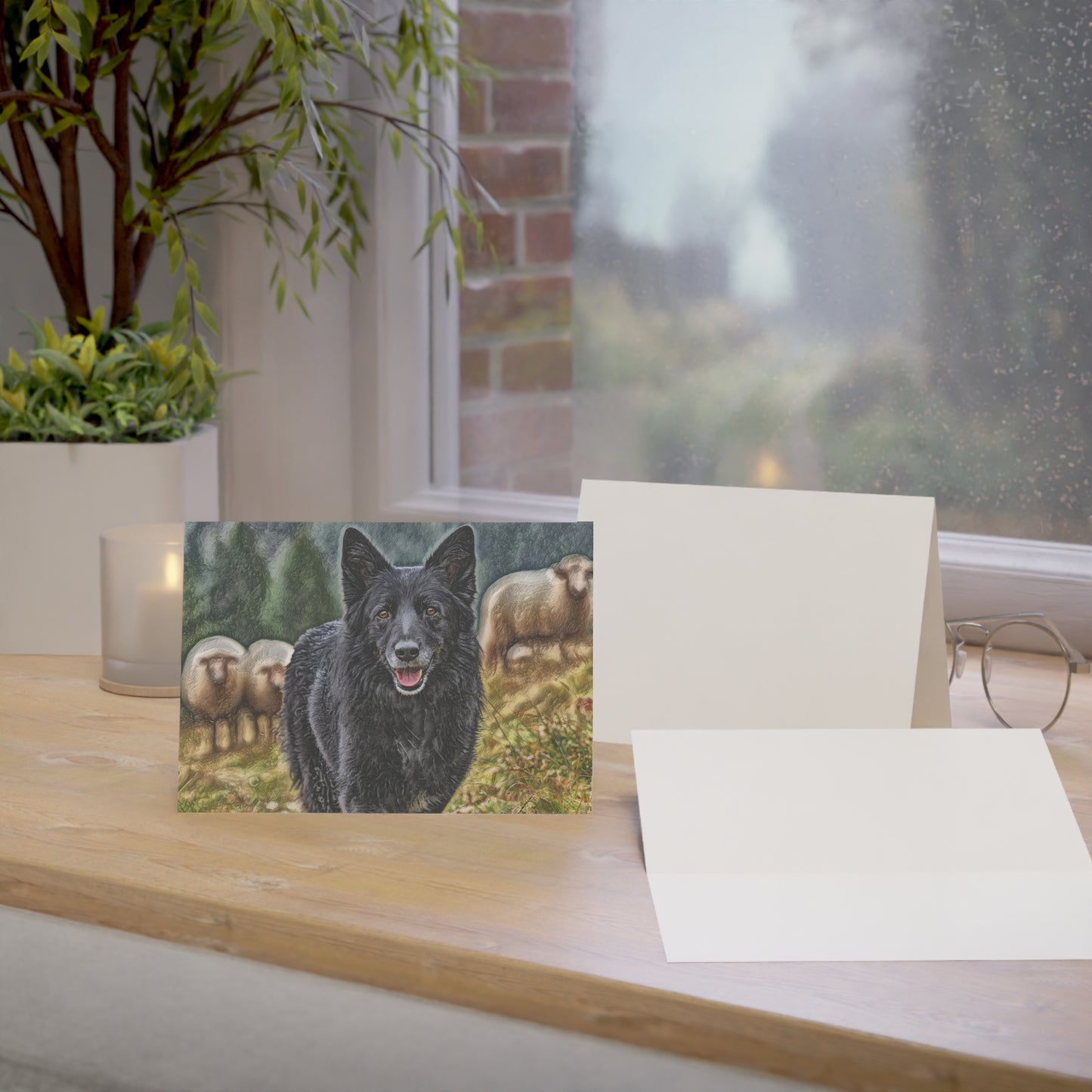 Belgian Sheepdog Greeting Cards | Dog Lover Stationery | Blank Inside with Envelopes | Sets of 10, 30, 50