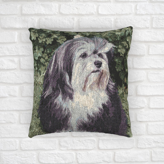 Löwchen Woven Pillow | 17x18 “Little Lion Dog” Decorative Home Accent