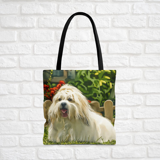 Coton de Tulear Tote Bag – 100% Polyester Reusable Bag with Watercolor Dog Art
