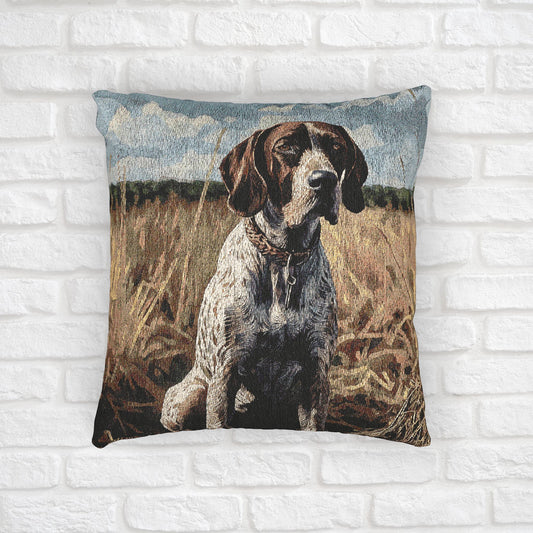 German Shorthaired Pointer Woven Pillow – Watercolor Dog Art Décor