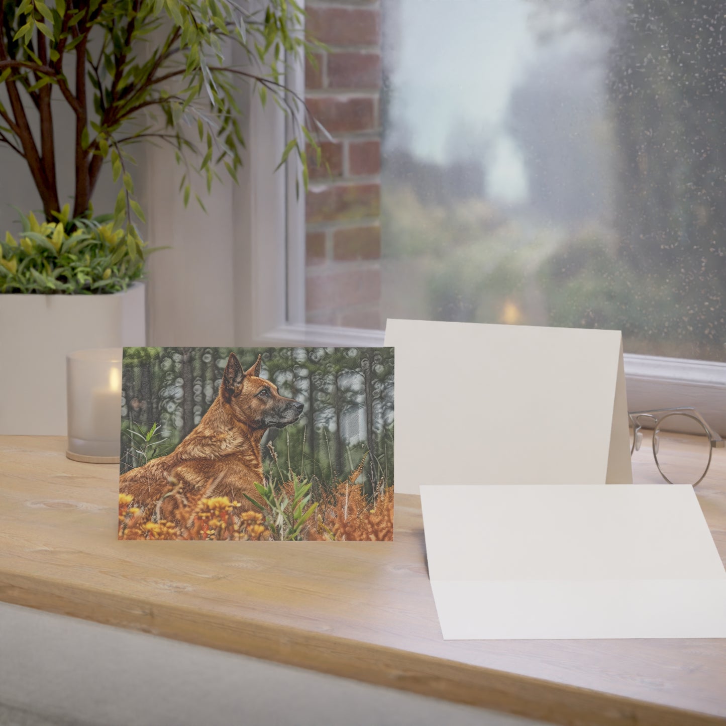 Carolina Dog Greeting Cards (Set of 10, 30, or 50) | Dog Lover Gift | Blank Inside with Elegant Carolina Dog Art