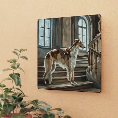 Borzoi Wall Clock | Dog Lover Gift | Decorative Acrylic Clock with Elegant Borzoi Art