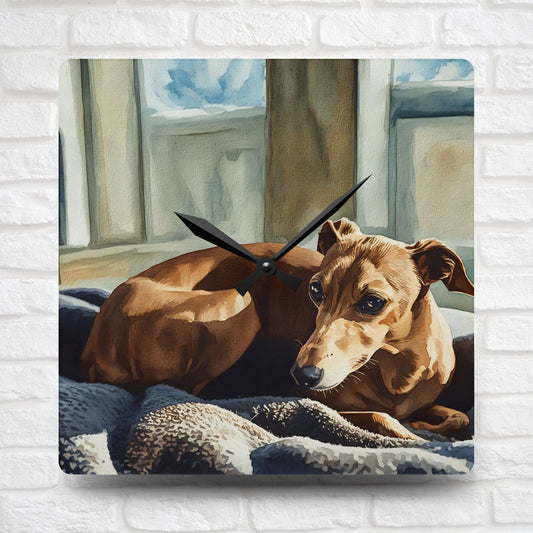 Italian Greyhound Acrylic Wall Clock – Elegant & Playful Dog Lover Home Décor