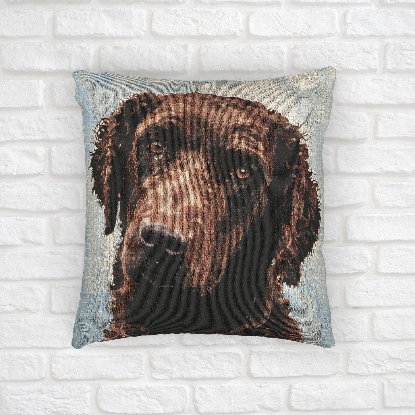 Curly-Coated Retriever Woven Decorative Pillow – Dog Lover Home Décor Gift