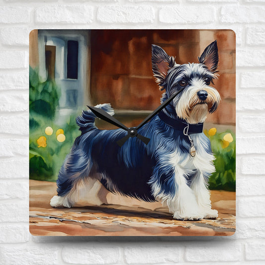 Biewer Terrier Wall Clock | Dog Lover Gift | Watercolor Biewer Terrier Art | 10.75" Acrylic Clock