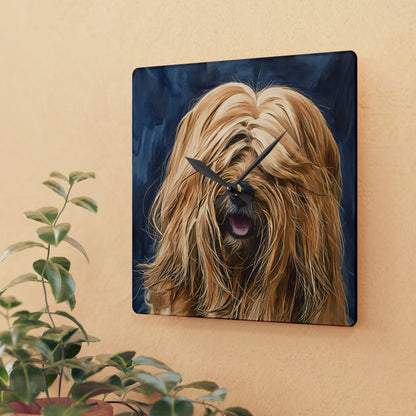 Tibetan Terrier Wall Clock – Watercolor Dog Lover Home Décor