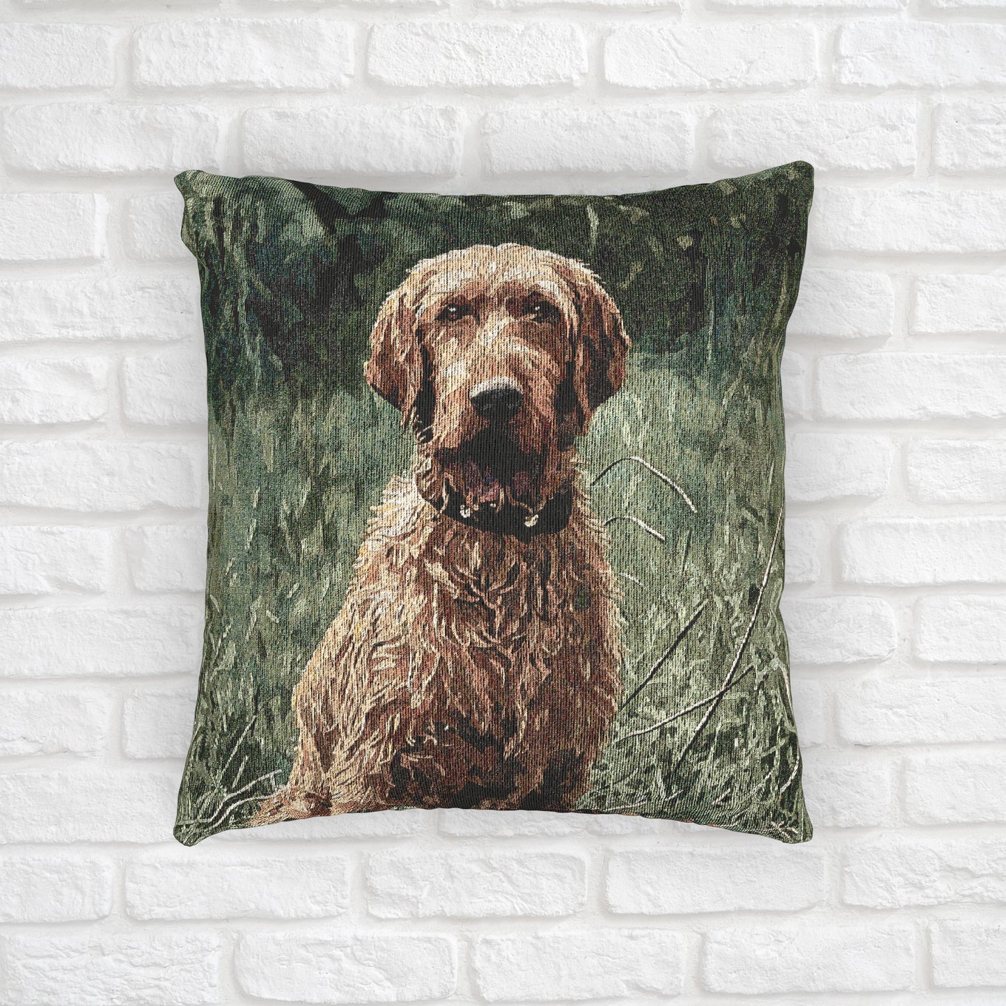 Wirehaired Vizsla Woven Pillow – Unique Dog Lover Décor – Artistic Breed Portrait