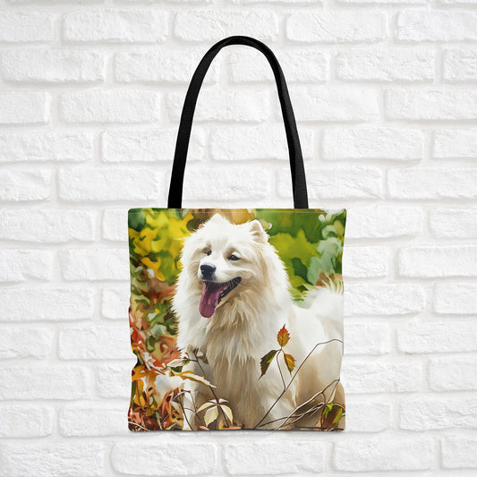 Samoyed Tote Bag – Smiling Dog Lover Gift – Watercolor Samoyed Art