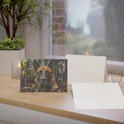 Belgian Malinois Greeting Cards | Dog Lover Stationery | Blank Inside with Envelopes | Sets of 10, 30, 50