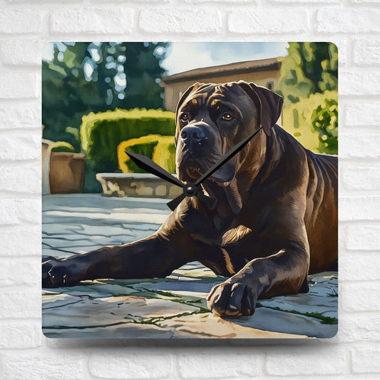 Cane Corso Wall Clock | Dog Lover Gift | Decorative Acrylic Clock with Elegant Cane Corso Art