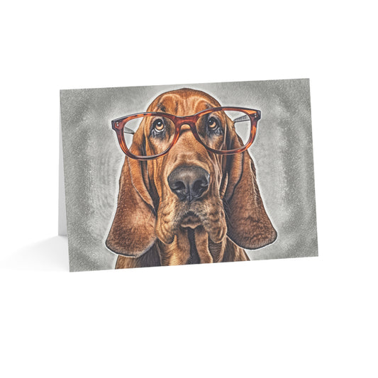 Bloodhound Greeting Cards | Dog Lover Stationery Set | Blank Note Cards with Noble Hound Art