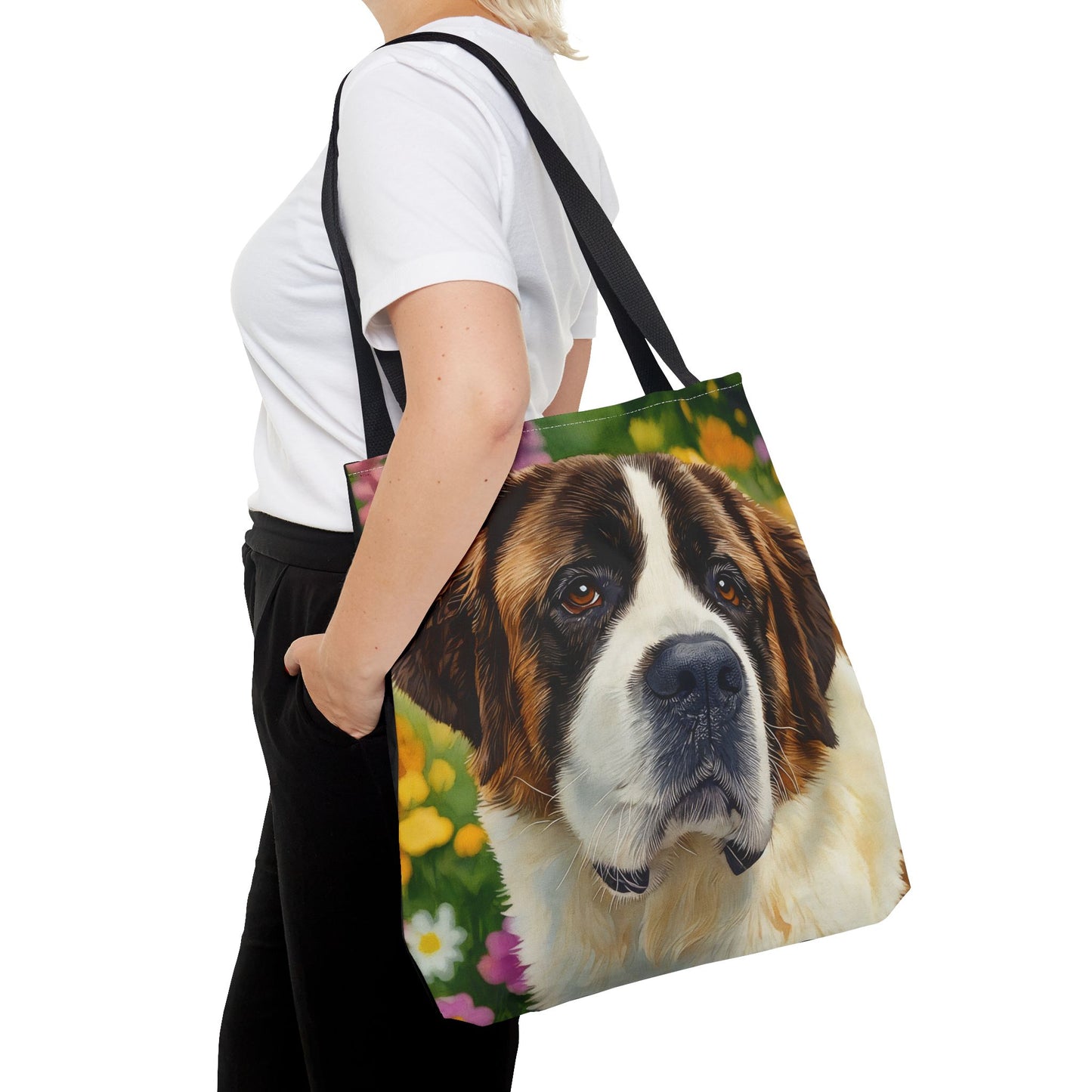 Saint Bernard Tote Bag – Gentle Giant Dog Lover Gift – Watercolor Saint Bernard Art