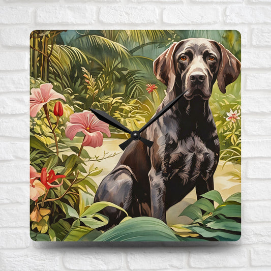 Pointer Wall Clock – Elegant Dog Lover Home Décor – Watercolor Pointer Art