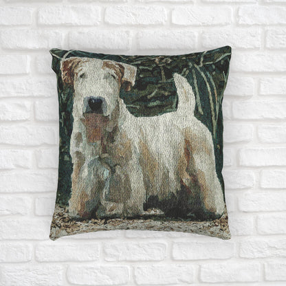 Sealyham Terrier Decorative Pillow – Charming Dog Lover Home Décor – Woven 17”x18” Pillow