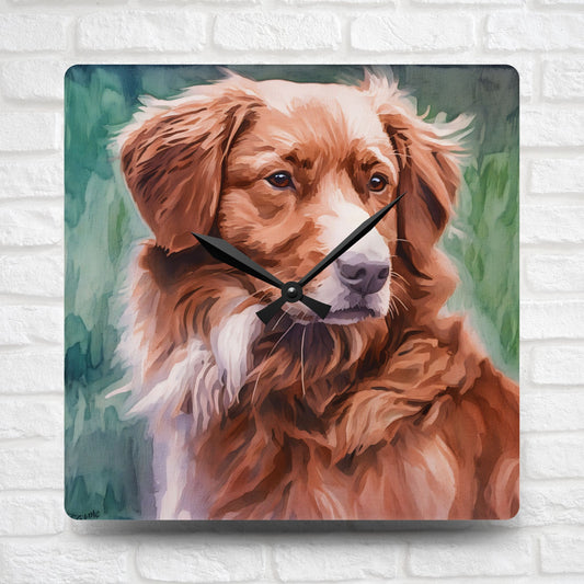 Nova Scotia Duck Tolling Retriever Wall Clock – Vibrant Dog Lover Gift – Watercolor Toller Art