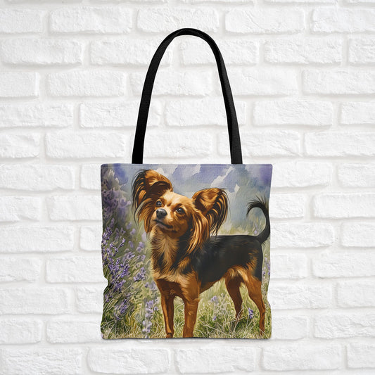Russian Toy Tote Bag – Elegant Small Dog Lover Gift – Watercolor Russian Toy Art