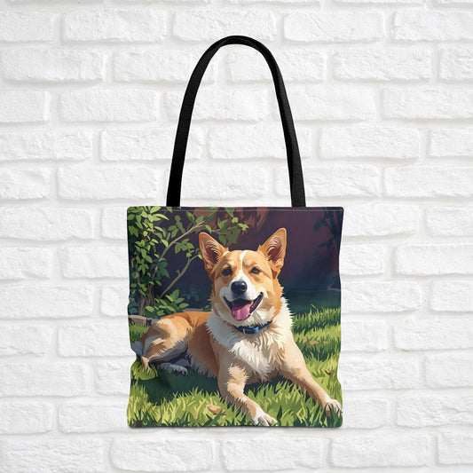Carolina Dog Tote Bag | Dog Lover Gift | Stylish Reusable Canvas Bag with Elegant Carolina Dog Art