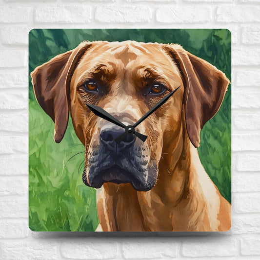 Rhodesian Ridgeback Wall Clock – Majestic Dog Lover Gift – Watercolor Ridgeback Art