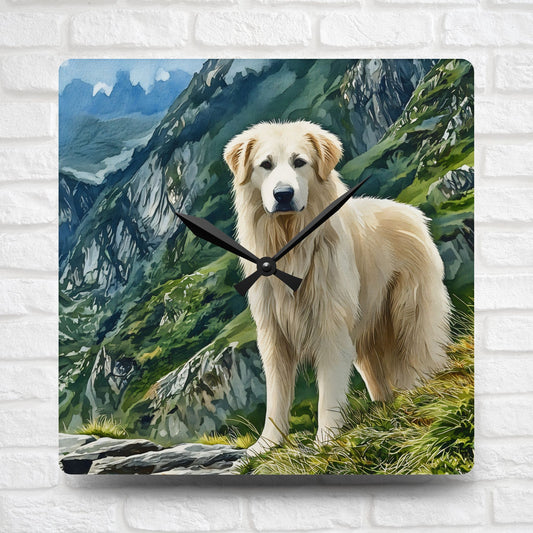 Great Pyrenees Wall Clock – Watercolor Dog Lover Home Décor