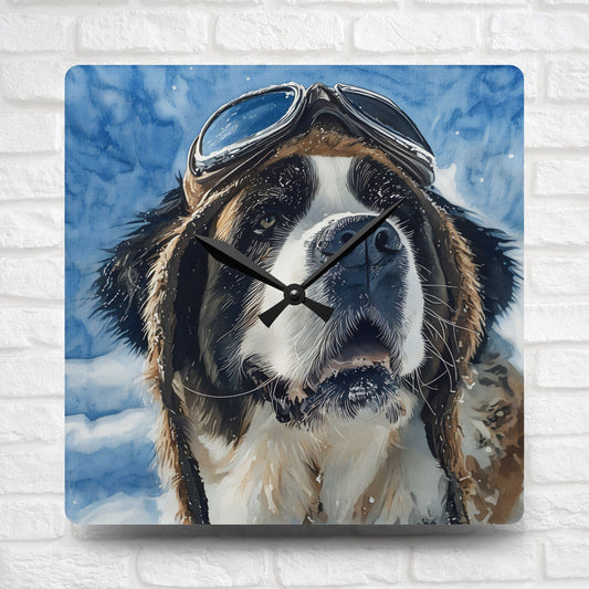 Saint Bernard Wall Clock – Gentle Giant Dog Lover Gift – Watercolor Saint Bernard Art