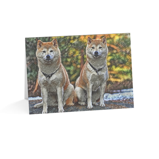 Hokkaido Dog Greeting Card Set | 5″x7″ Blank Japanese Breed Cards with Envelopes