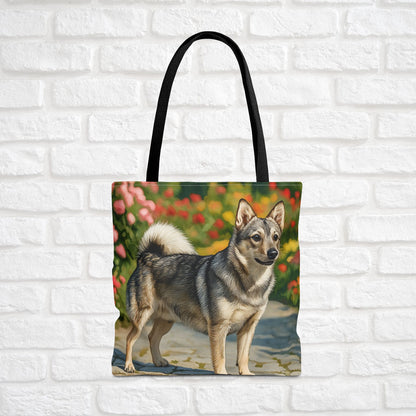 Swedish Vallhund Tote Bag – Watercolor Dog Lover Gift