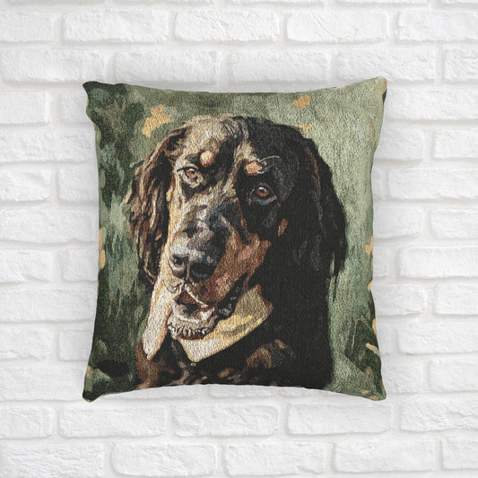 Gordon Setter Woven Pillow – Watercolor Dog Breed Décor