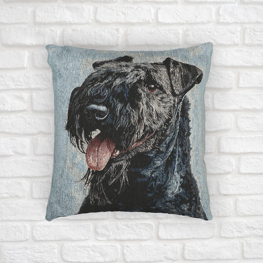 Kerry Blue Terrier Woven Pillow | 17x18 Dog Breed Home Décor | Cotton/Poly Blend