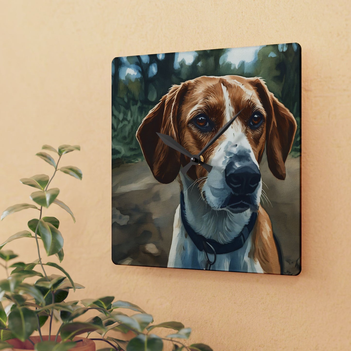 American Foxhound Wall Clock | Elegant Dog Lover Gift | Watercolor Dog Art Home Décor