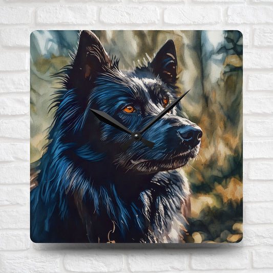 Belgian Sheepdog Wall Clock | Dog Lover Gift | Watercolor Belgian Sheepdog Art | 10.75" Acrylic Clock
