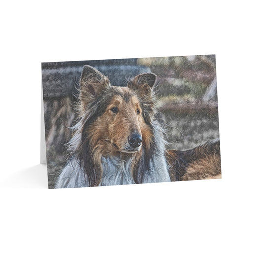 Collie Greeting Cards – Elegant Watercolor Dog Lover Note Cards with Envelopes