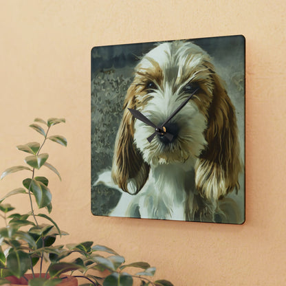 Petit Basset Griffon Vendéen Wall Clock – French Hound Lover Gift – Watercolor PBGV Art