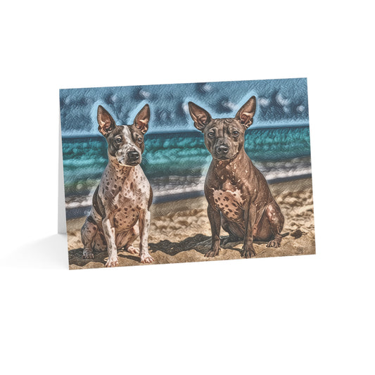 American Hairless Terrier Greeting Cards | Dog Lover Stationery Set | Oil Painting Dog Art | 5x7 with Envelopes