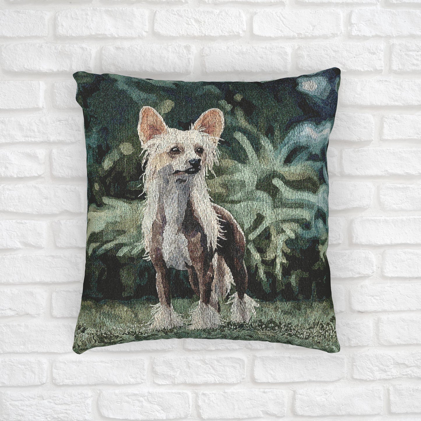 Chinese Crested Woven Decorative Pillow – Dog Lover Home Décor Gift