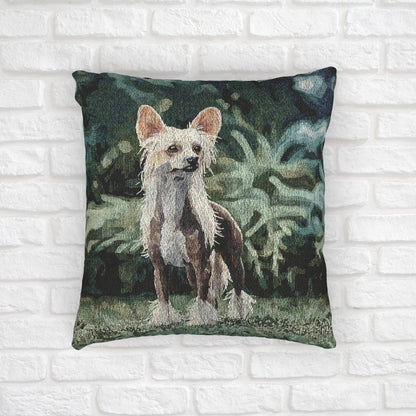 Chinese Crested Woven Decorative Pillow – Dog Lover Home Décor Gift