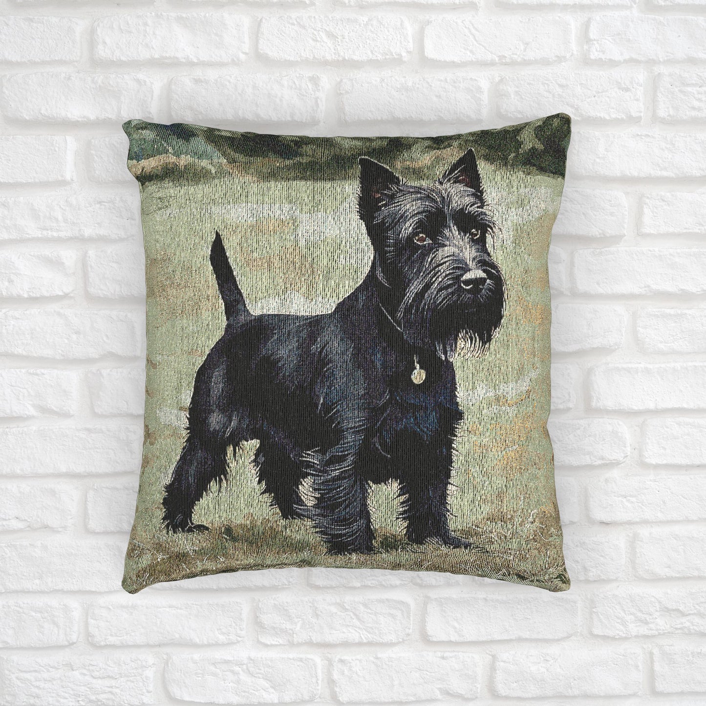 Scottish Terrier Decorative Pillow – Classic Dog Lover Home Décor – Woven 17”x18” Pillow