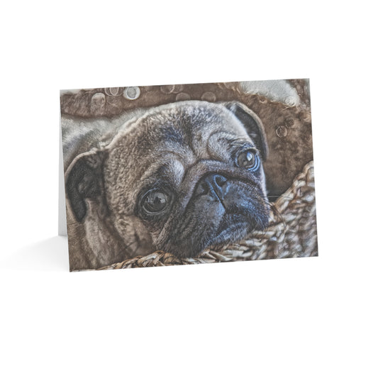 Pug Greeting Cards – Cute Dog Lover Stationery – Artistic Pug Design