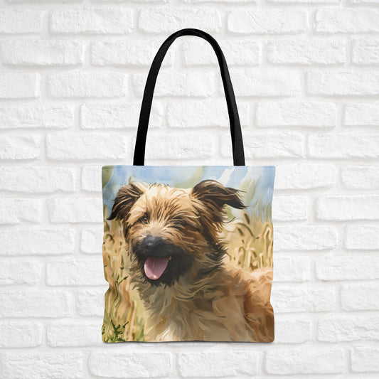 Pyrenean Shepherd Tote Bag – Cheerful Dog Lover Gift – Watercolor Pyrenean Shepherd Art
