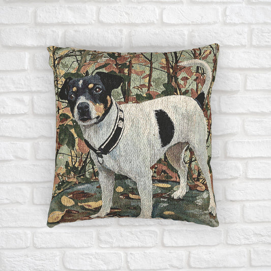 Danish Swedish Farmdog Woven Pillow | Rare Dog Breed Home Décor | Decorative Tapestry Cushion