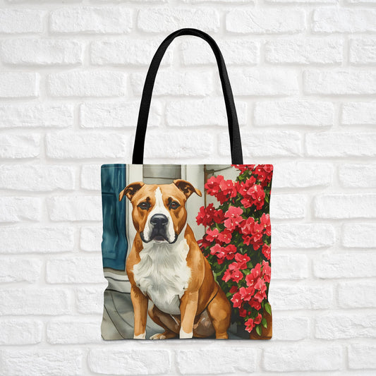 American Staffordshire Terrier Tote Bag | AmStaff Dog Lover Gift | Stylish Reusable Canvas Bag with Breed Art