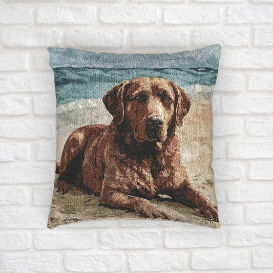 Chesapeake Bay Retriever Woven Decorative Pillow – Dog Lover Home Décor Gift
