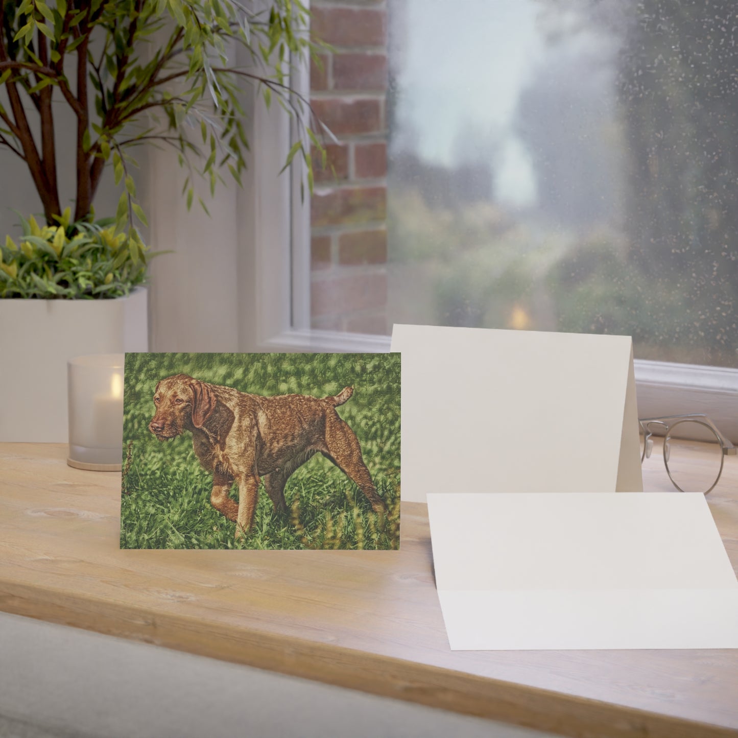 Wirehaired Vizsla Greeting Cards – Unique Dog Lover Gift – Artistic Vizsla Design