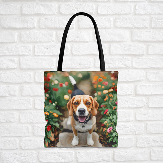 Beagle Tote Bag | Watercolor Dog Breed Shoulder Bag | Large Reusable Gift for Beagle Lovers
